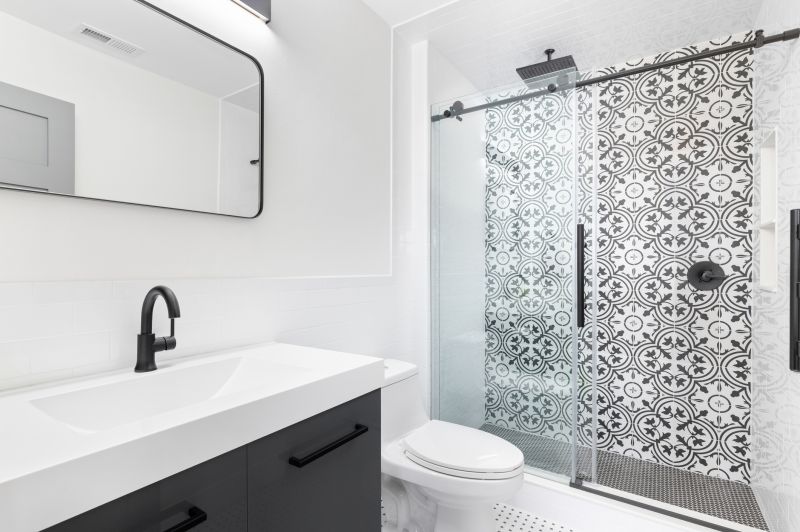 Elegant Black and White Shower Finish